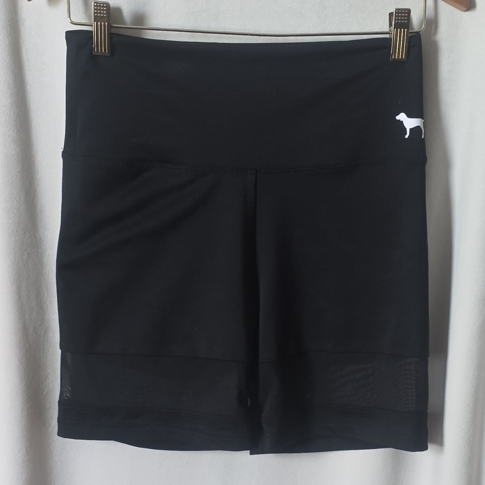 Victoria's Secret PINK Ultimate Black Mesh Athletic Shorts Stretch Women Size M